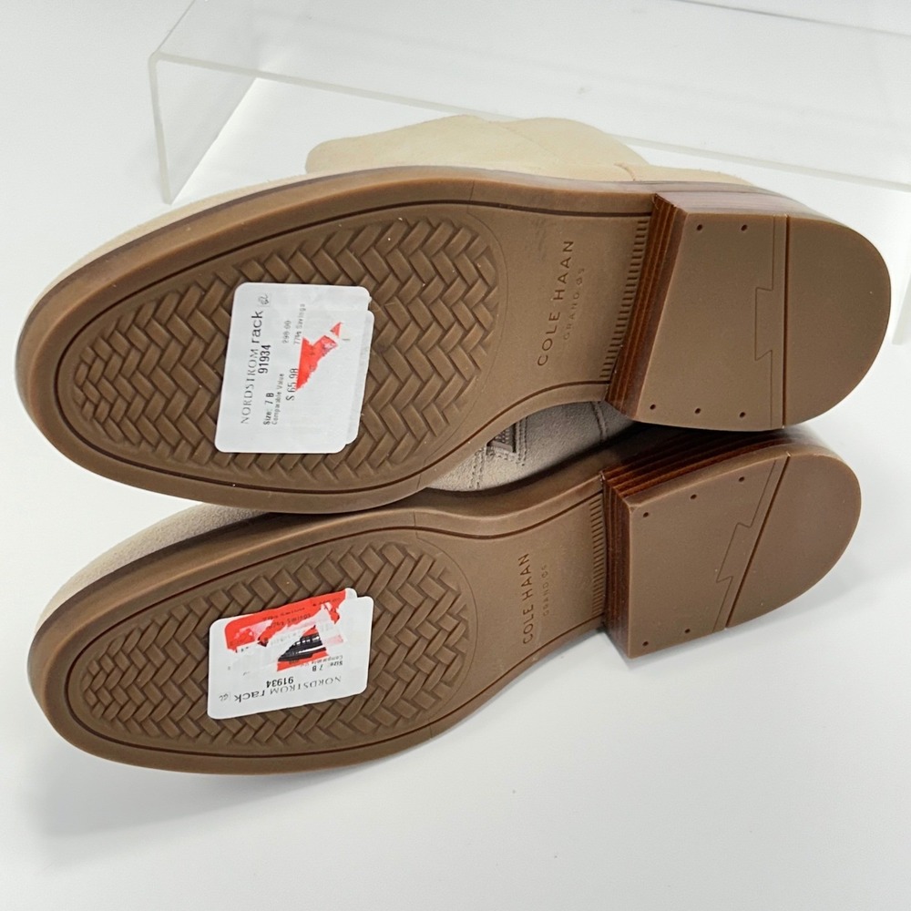 Cole Haan Grand OS Size 7 Suede Ankle Booties NEW Beige Waterproof Boots $298 - Picture 12 of 15